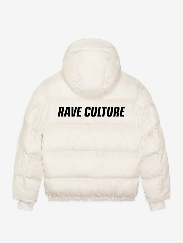 Rave Culture Puffer Jacket - Off White – Rave Culture Shop