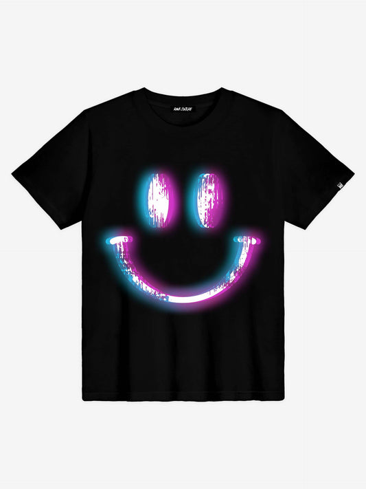 Rave Culture Glow Smiley T-Shirt Front - Rave Culture Shop